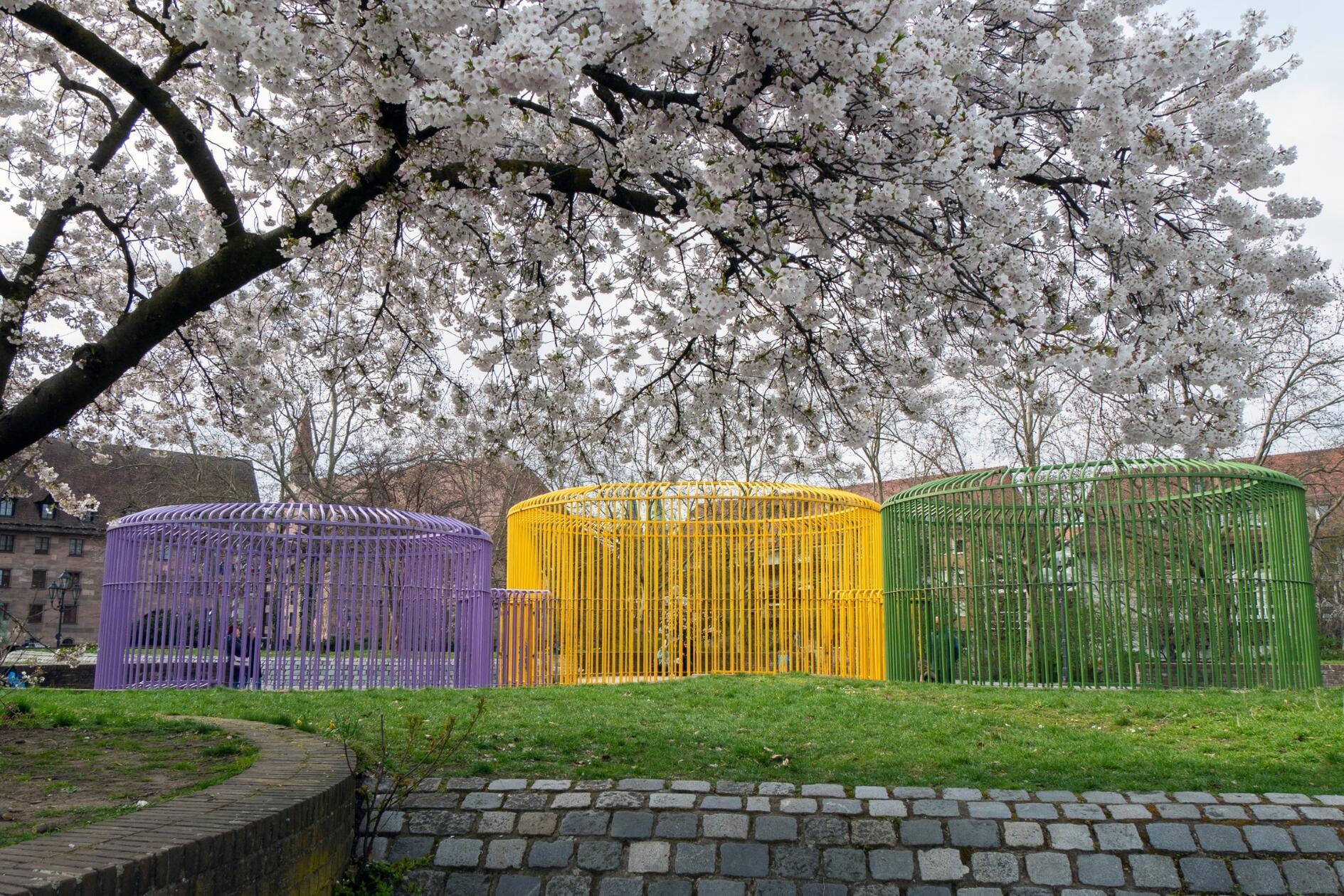 Blütenpracht auf der Insel Schütt in Nürnberg.