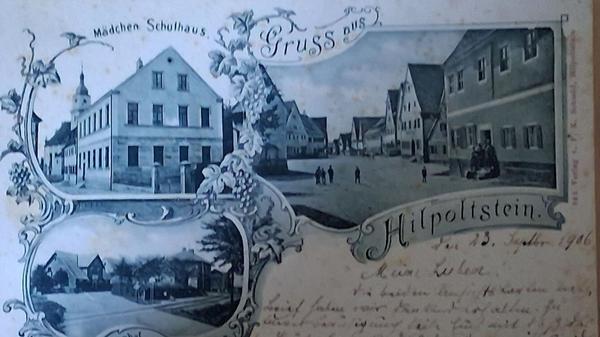 Postkarte von Hilpoltstein geschrieben 1906.