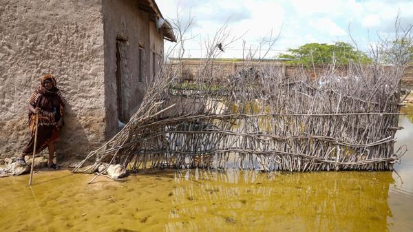 Abdia Sheikha Abdullahi, 70 Jahre alt, steht im Ho