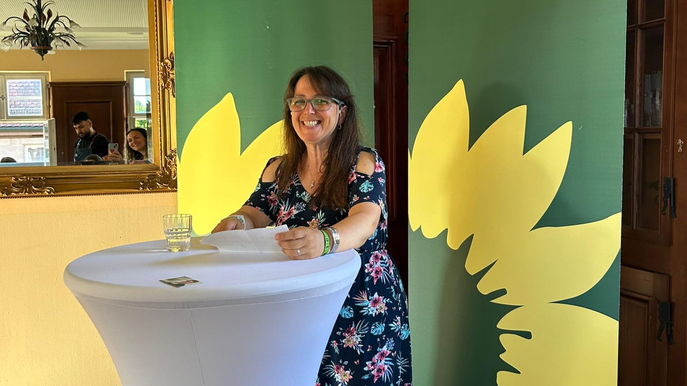 Patrizia Siontas bei ihrer Bewerbungsrede als Kand