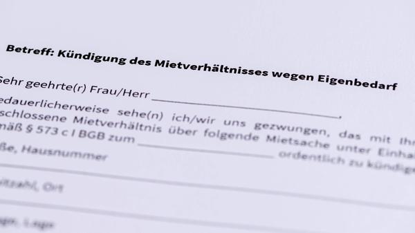 Kündigung des Mietvertrags wegen Eigenbedarf in de