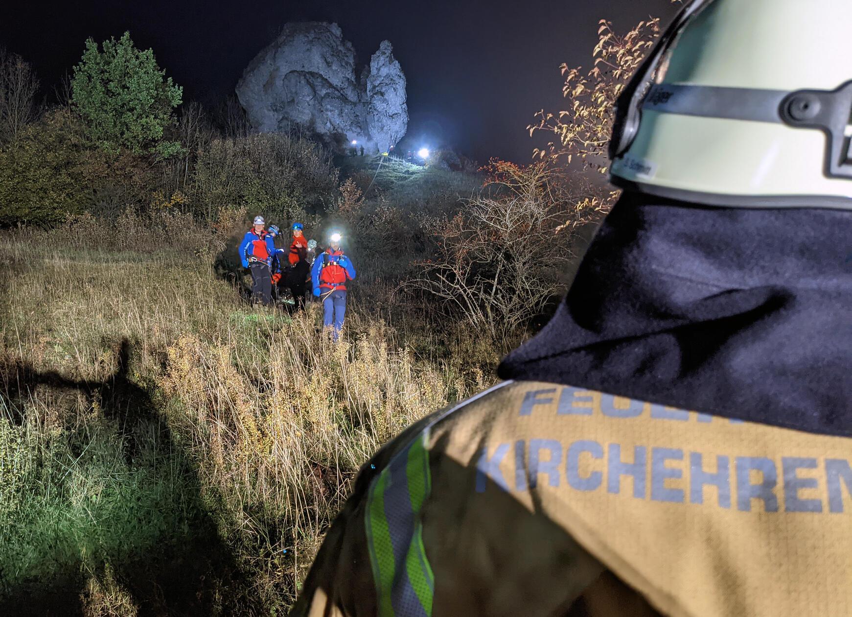 FF Kirchehrenbach_Einsatzübung der Bergwacht am Wa