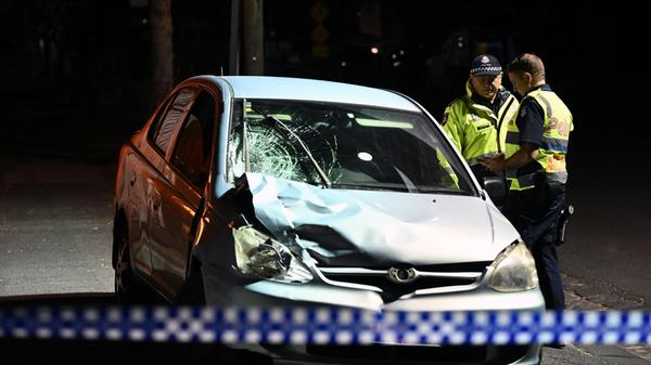 Absperrung in dem Areal in dem ein Auto während de