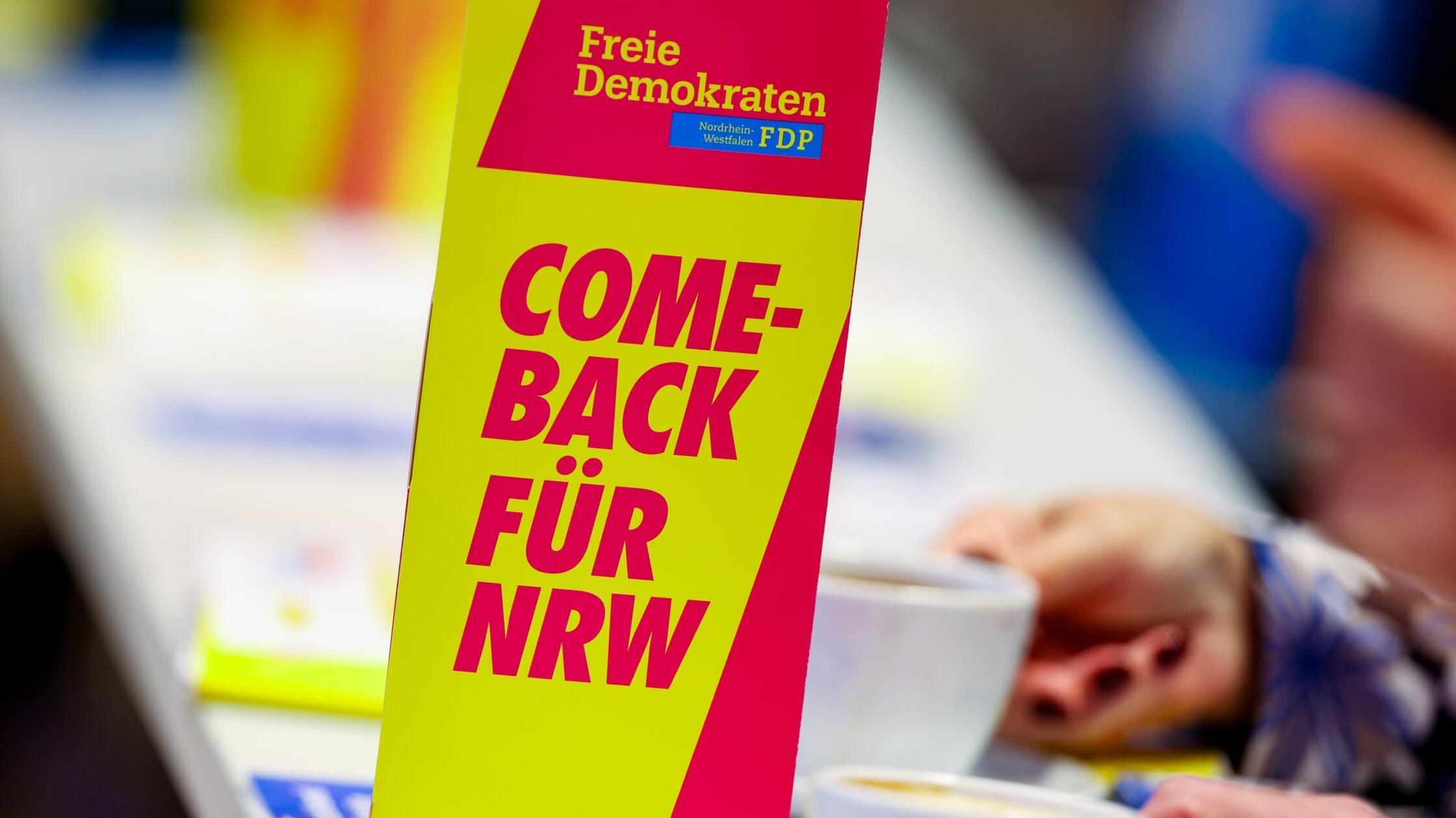 Ein FDP-Pappaufsteller mit dem Slogan «Comeback fü