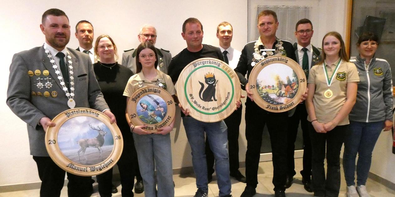 Festakt beim Schützenverein „Weiße Rose“ Obermögersheim: Frank Soldner ...