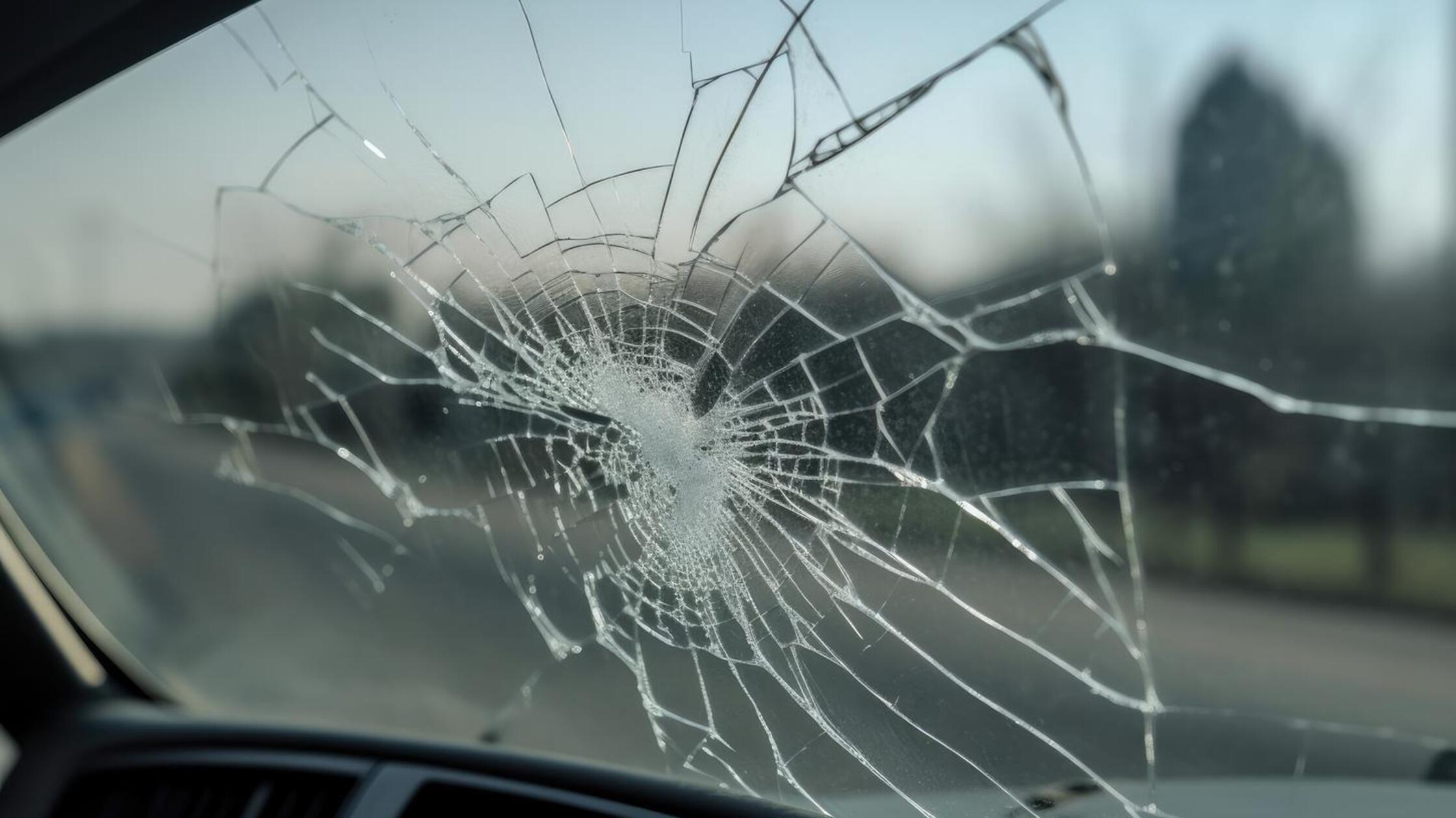 Frontscheibe zersplittert Symbolfoto