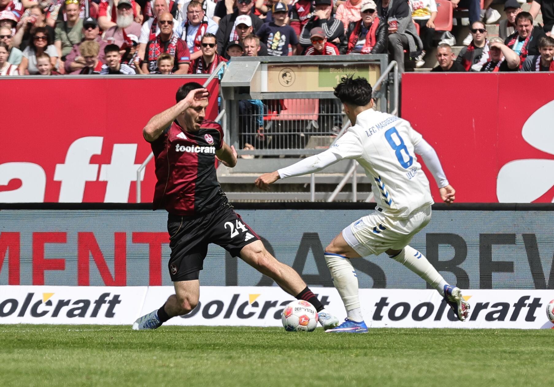 Auch Innenverteidiger Lochoshvili schaltete sich vereinzelt in die Nürnberger Angriffsbemühungen ein - diese verpufften jedoch weiterhin.