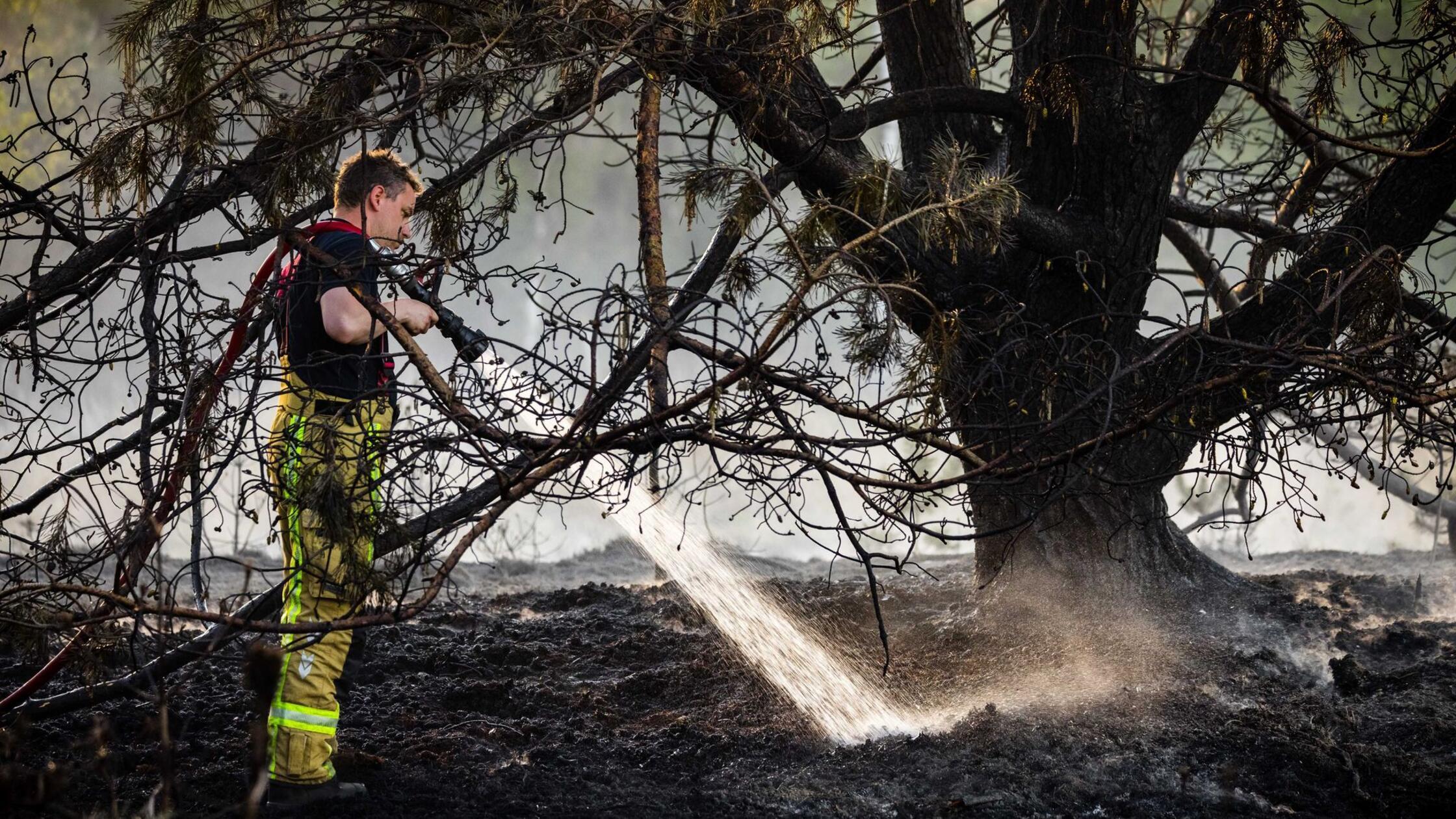 Belgische Feuerwehrleute im Einsatz in Weerterheid