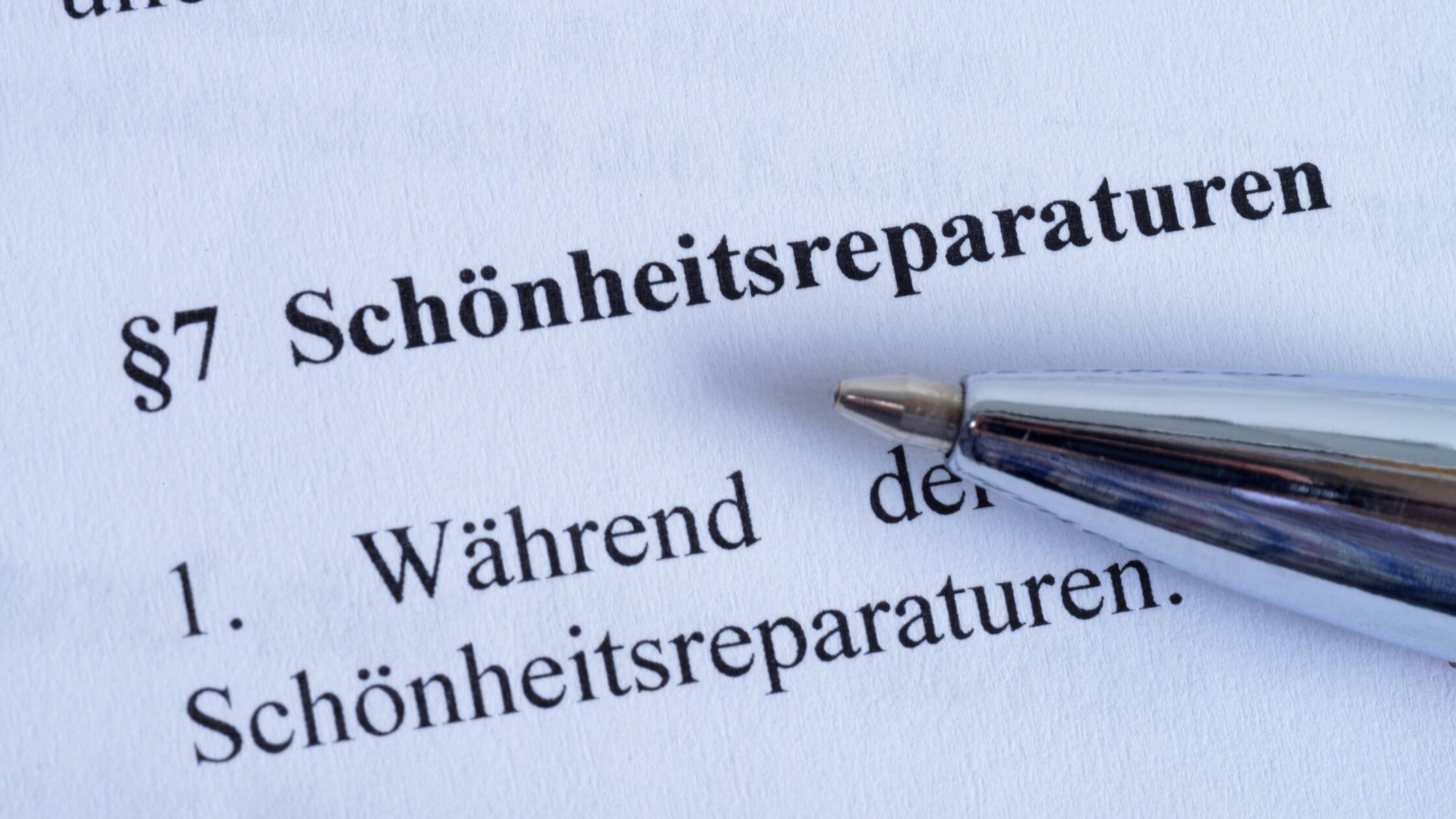 Mietvertrag Schönheitsreparaturen Mietvertrag Schö
