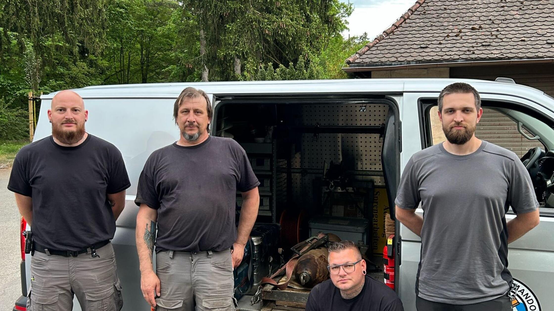 Die Sprengmeister bei der Entschärfung am 4. Mai 2