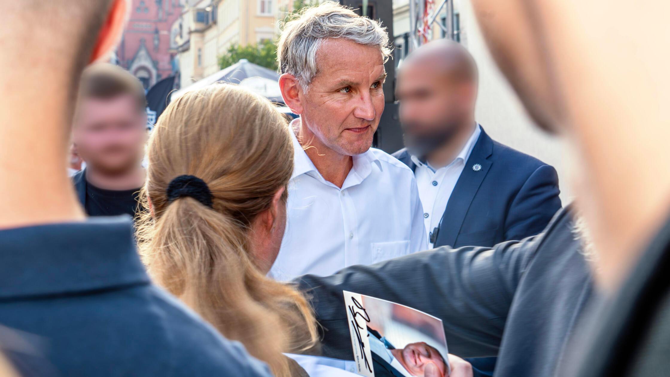 Björn Höcke, AfD-Politiker, auf Wahlkampftour in T