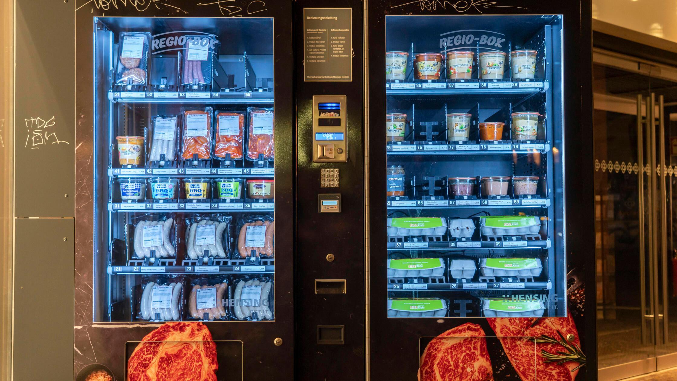 Grillgutautomat, Lebensmittelautomaten, frische Ei