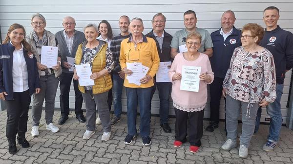 Die für ihre langjährige Mitgliedschaft Geehrten m