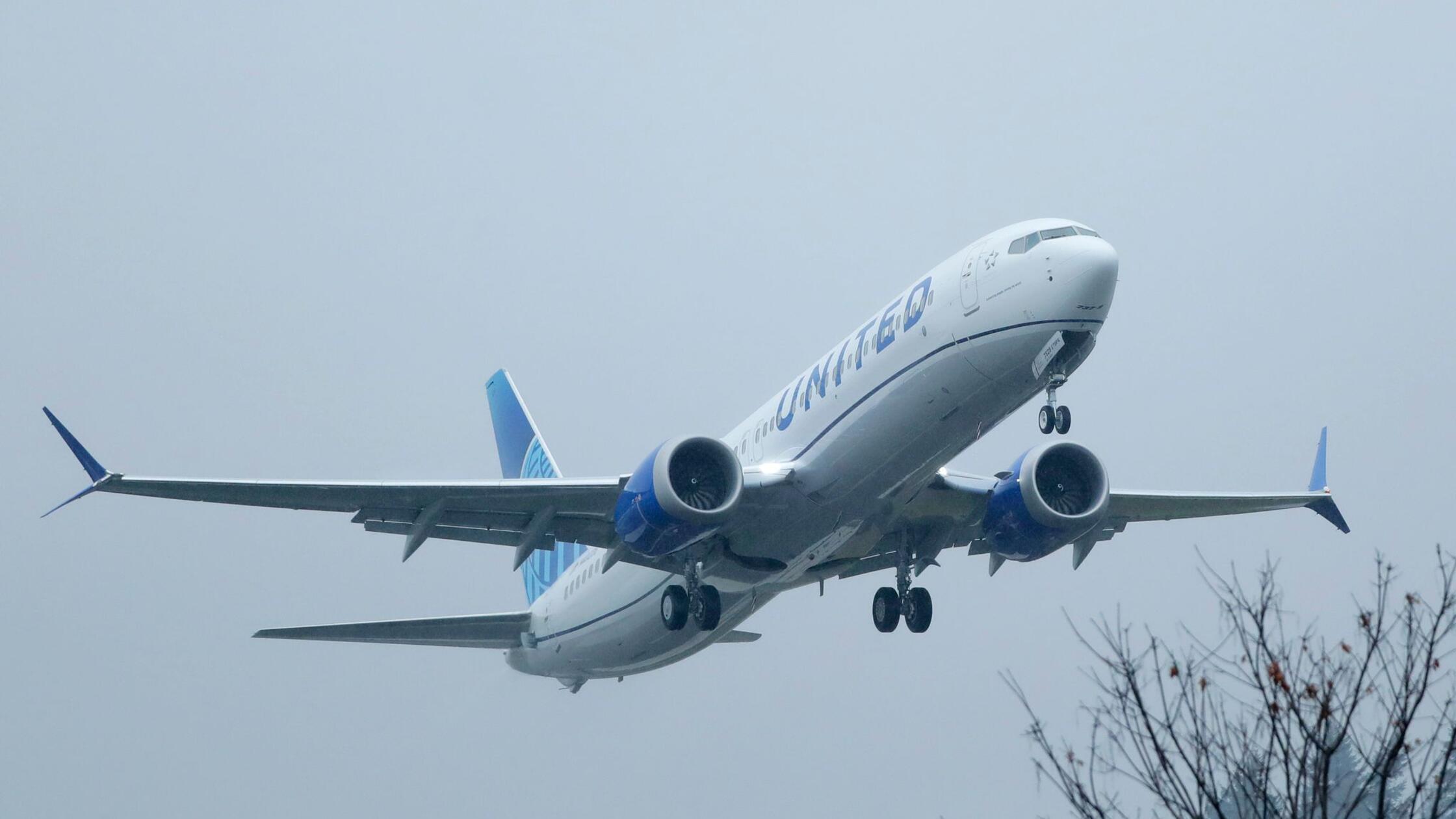 Ein Boeing 737 Max-Flugzeug von United Airlines he
