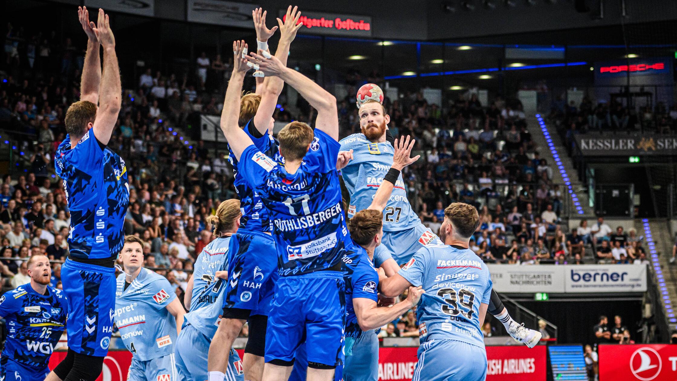 GER, TVB Stuttgart - HC Erlangen, DAIKIN HBL, Hand