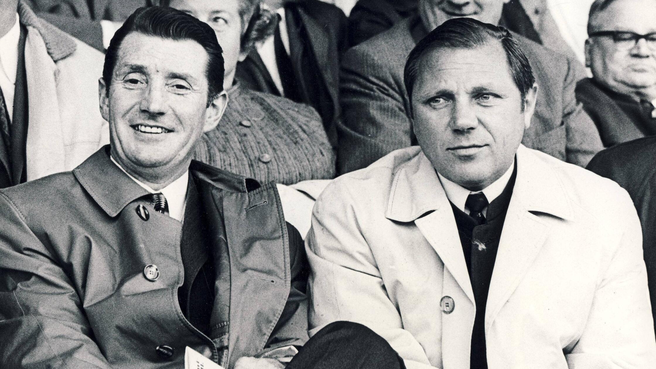 Die Weltmeister von 1954 Fritz Walter (li.) und Ma