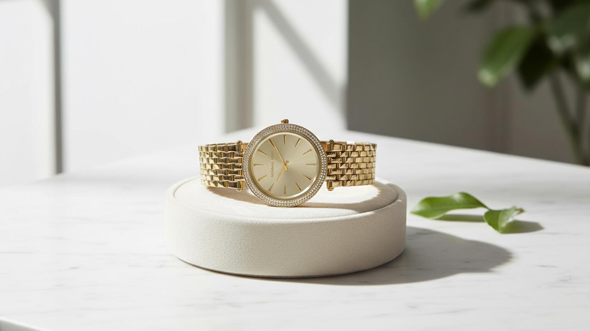 18Goldene Damenuhr von Michael Kors