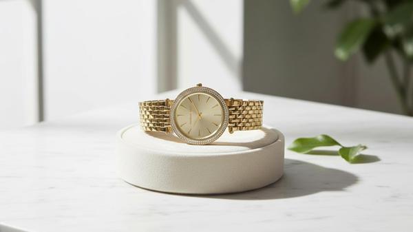 18Goldene Damenuhr von Michael Kors