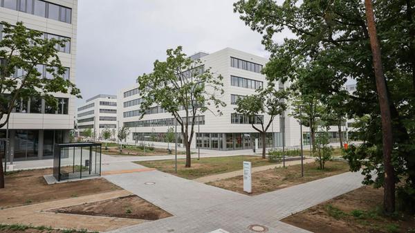 Die drei Gebäude des Moduls 8 am Siemens Campus Er