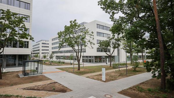 Die drei Gebäude des Moduls 8 am Siemens Campus Er