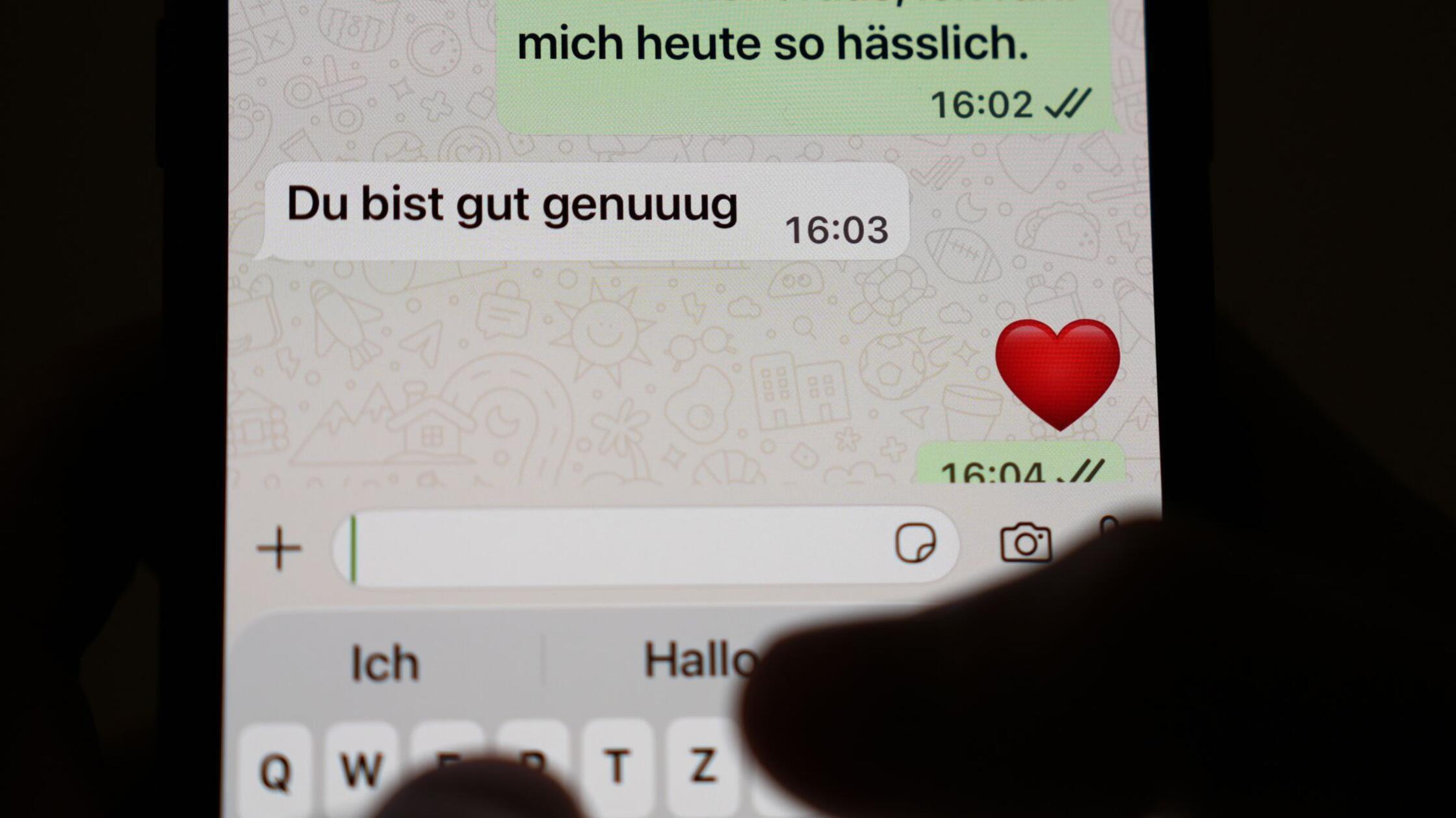 Der Satz „Du bist gut genug“ ist auf dem Display e