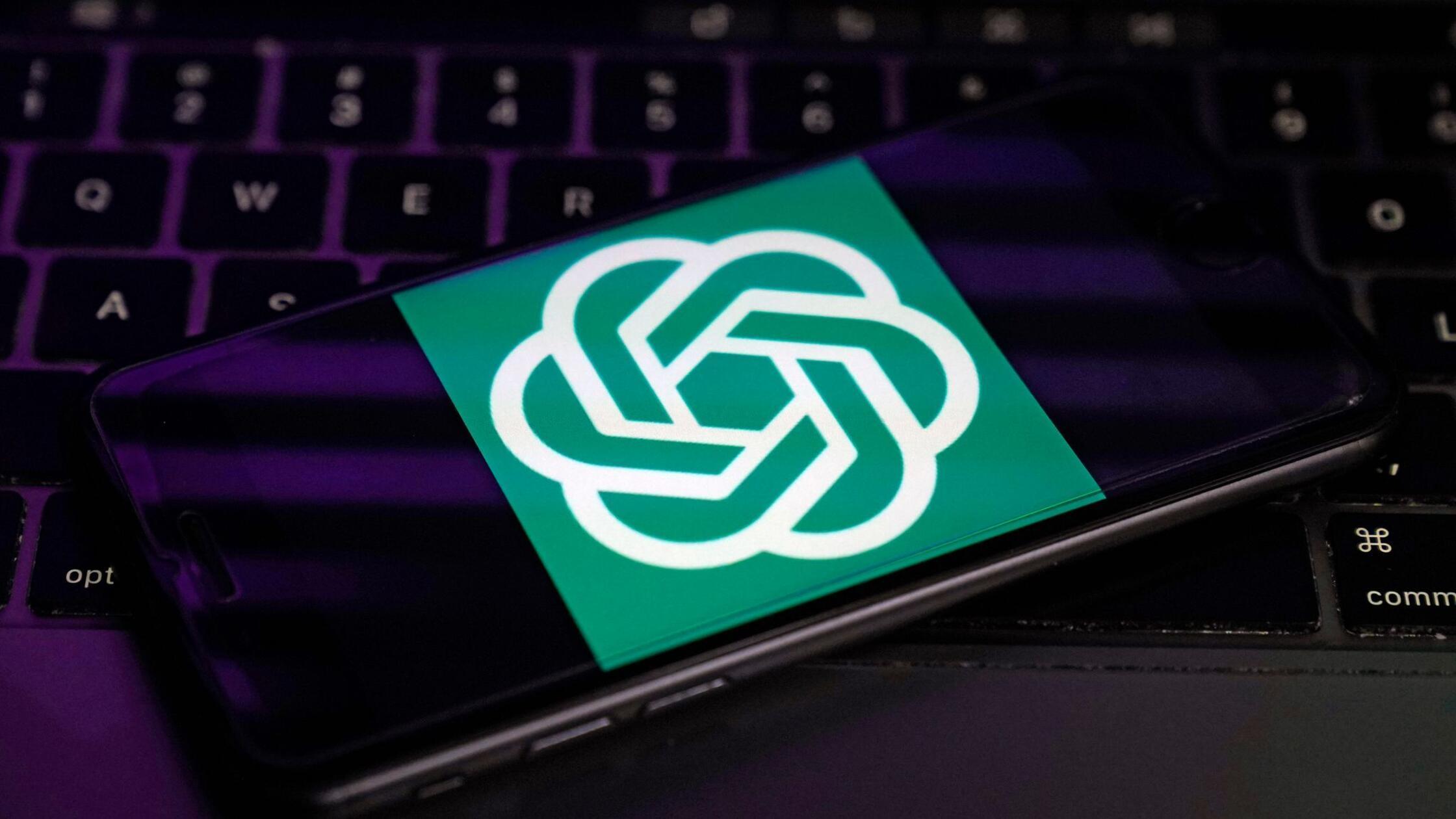 Das Logo von OpenAI, dem Entwickler von ChatGPT, w