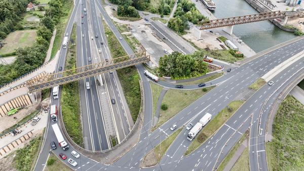 Die Behelfsumfahrt an der Hafenstraße wird in den