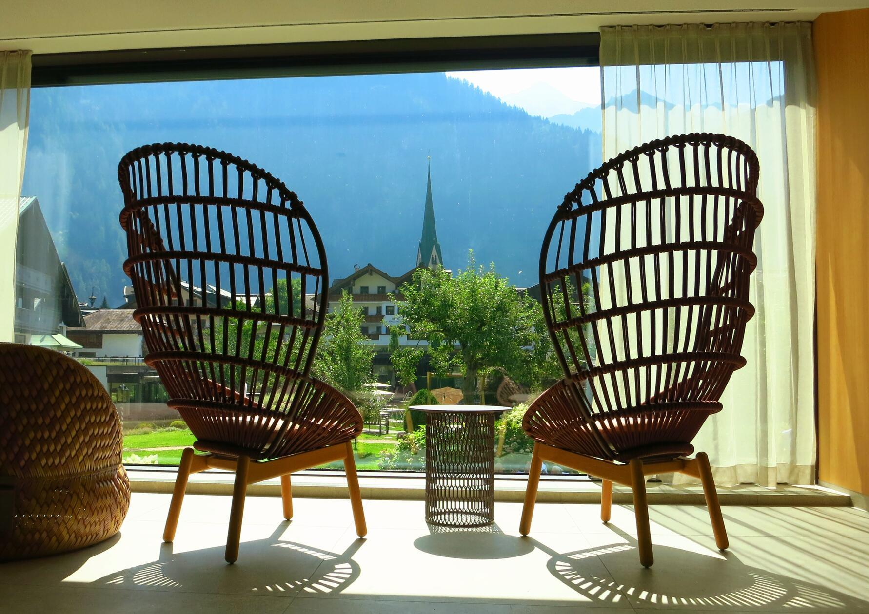 Blick aus dem Ruheraum des Badehauses vor der Heimfahrt.