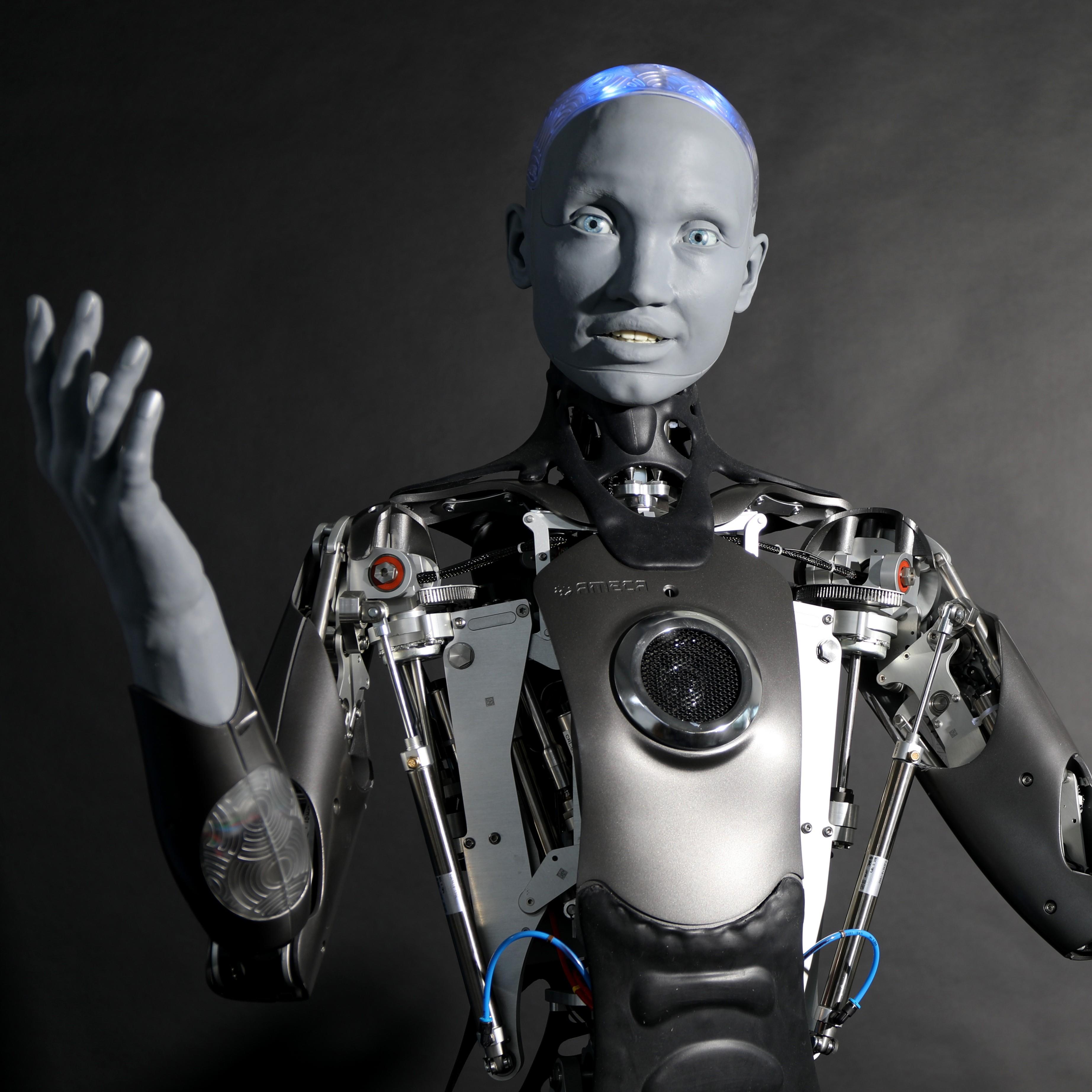 Roboter AMECA im Zukunftsmuseum