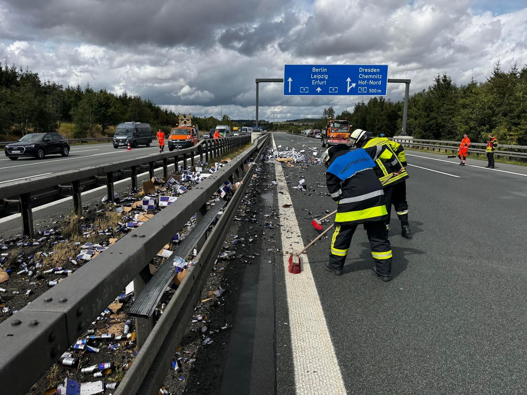 Auf der A9 zwischen den Anschlussstellen Hof-West 