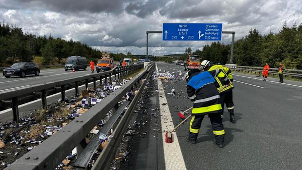 Auf der A9 zwischen den Anschlussstellen Hof-West