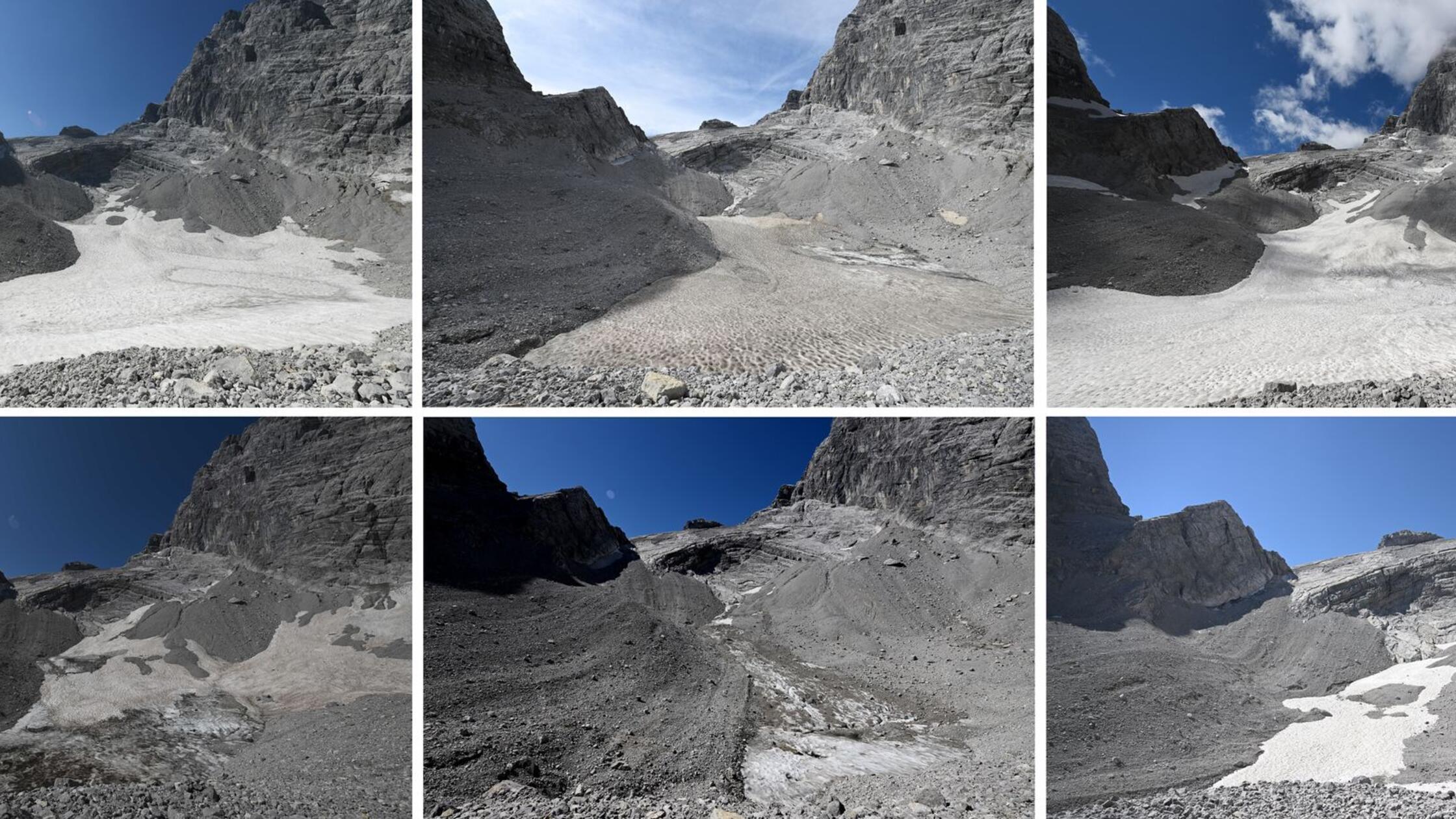 KOMBO - Altschnee und Geröll liegen auf dem kleine