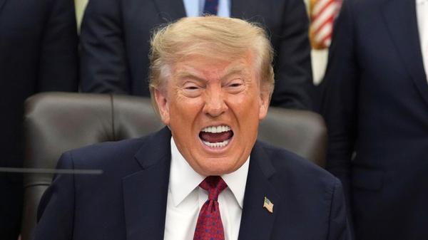 US-Präsident Donald Trump spricht im Oval Office d