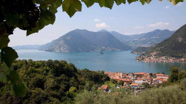 Italy, Lombardy, Lake Iseo, View of Lake..........