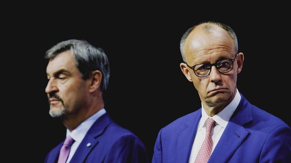 R-L Friedrich Merz CDU, designierter Bundeskanzler