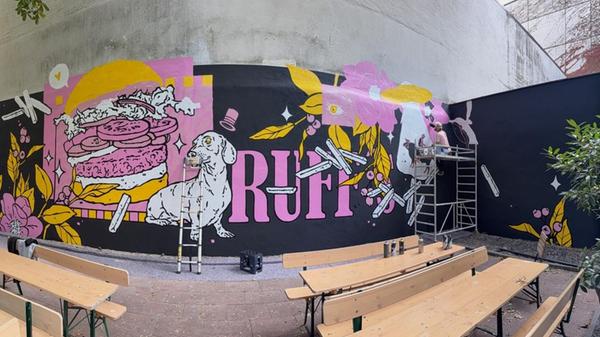 Ruffs Fuerth Graffiti in Arbeit