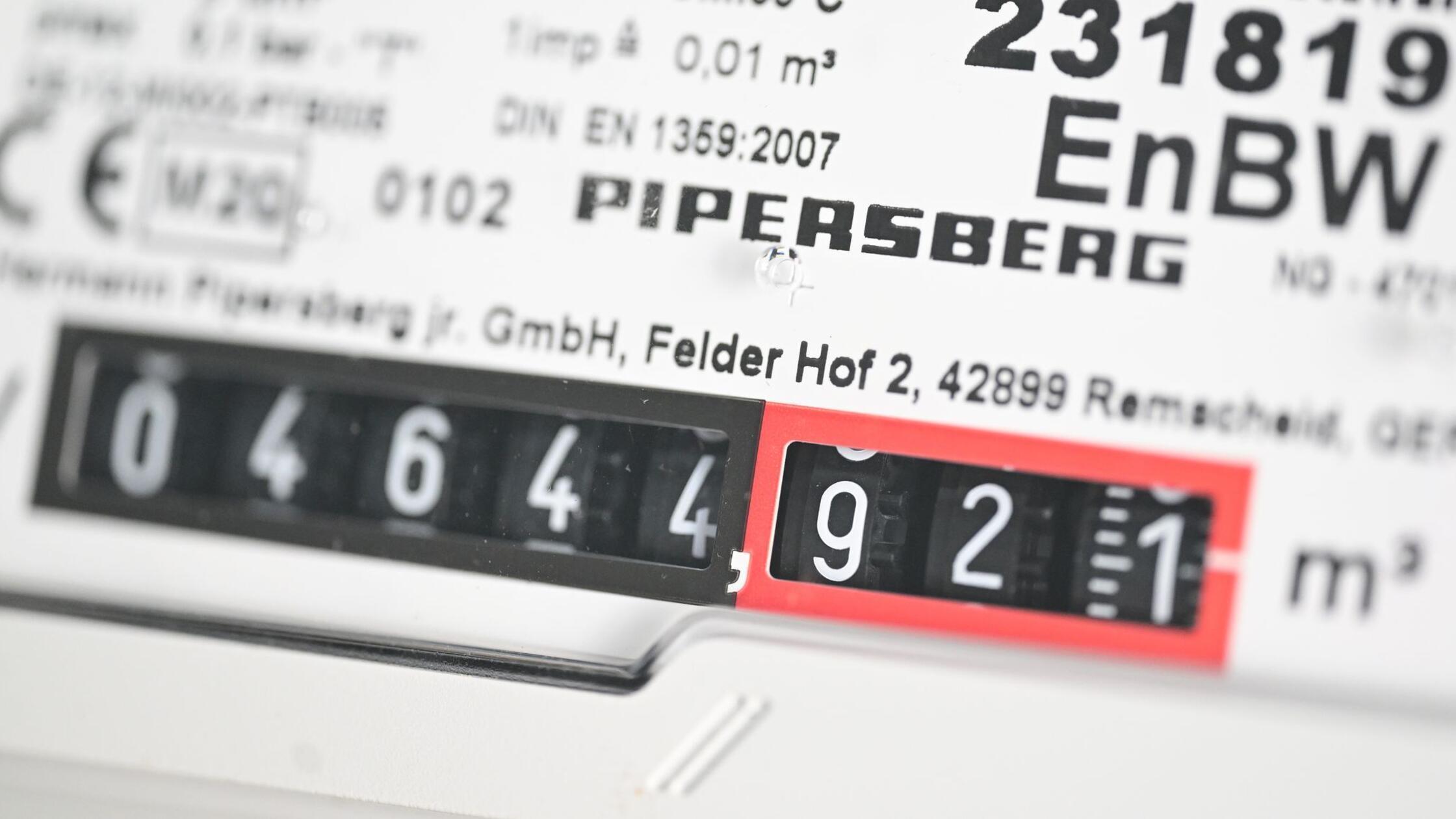 Ein Gaszähler für eine Gasheizung in einem Privath