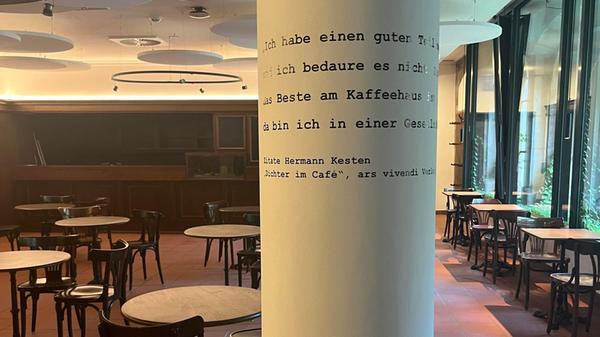 Blick in das renovierte und sanierte Zeitungs-Café