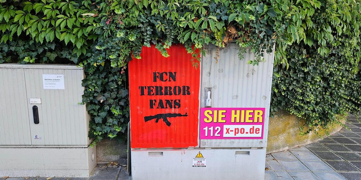 FCN Terror Fans: RAF-like graffiti at the stadium in Nuremberg