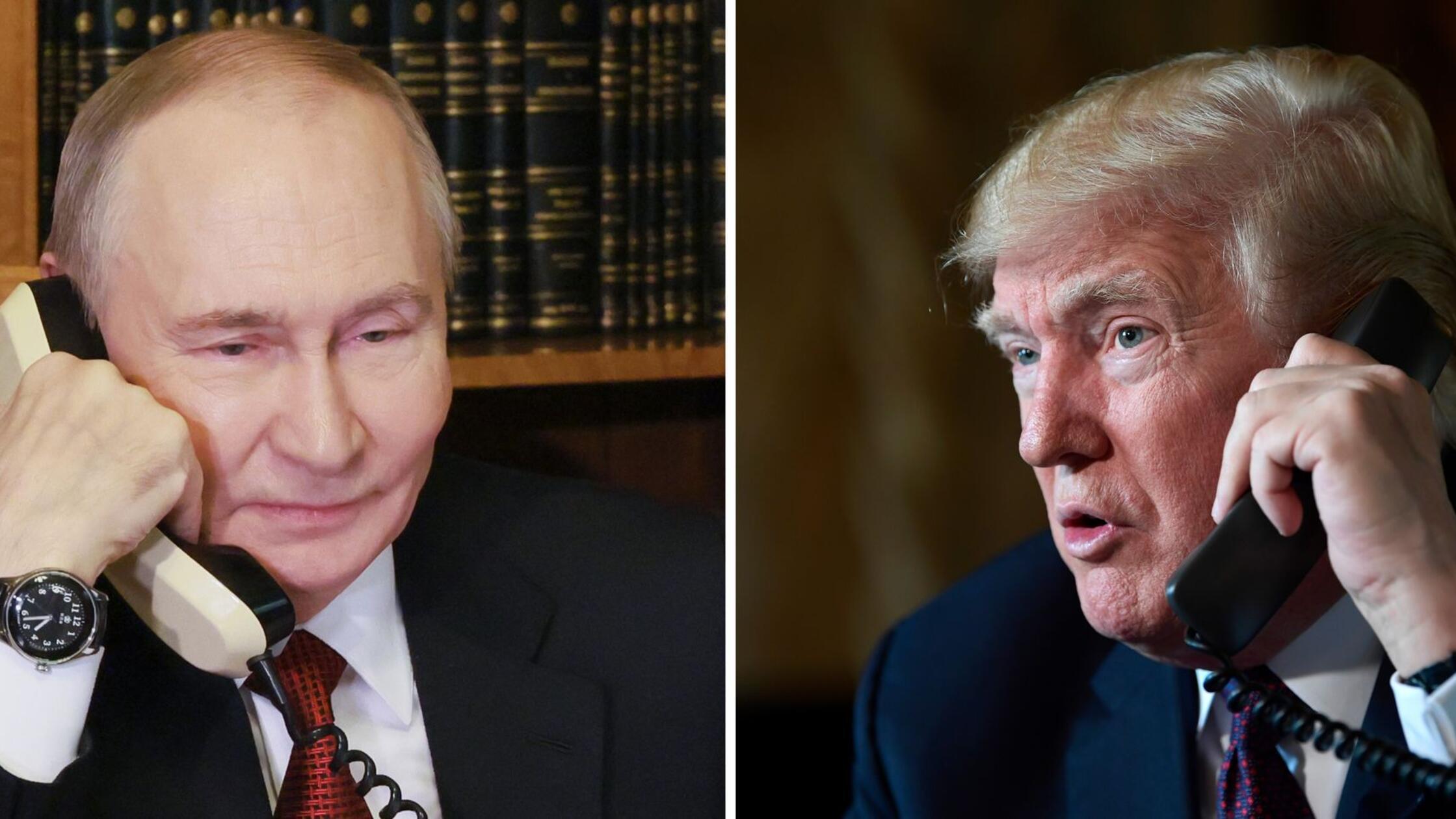 Die Kombo aus Archivbildern zeigt Russlands Präsid