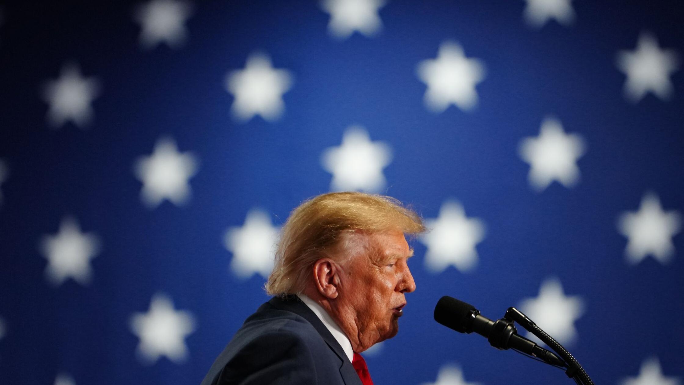 US-Präsident Donald Trump spricht während einer Wa