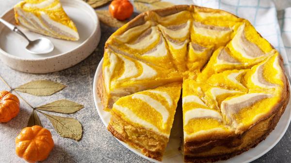 Pumpkin cottage cheese casserole pie Zebra, stripe
