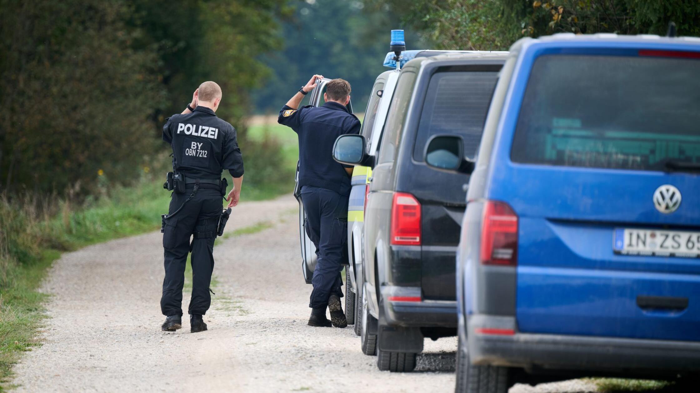 Die Polizei ist in der Nähe des Münchener Flughafe