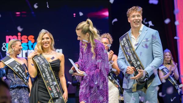 In der Kia Metropol Arena Nürnberg sind am Samstagabend die neuen Miss und Mister Nürnberg gekürt worden. Jessica Koc und Leopold Tiller setzten sich beim Finale gegen ihre Mitbewerberinnen und Mitbewerber durch.