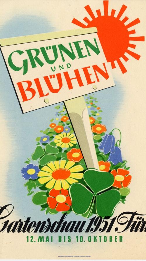 Bilder aus der Sonderausstellung zum Stadtparkjubiläum - Plakat der Gartenausstellung 1951.