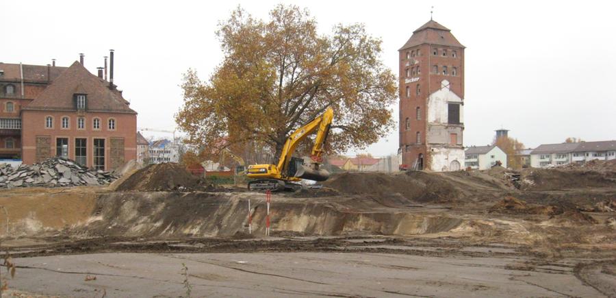 Auch am ehemaligen Tucher-Gelände in Nürnberg mussten bei Erdarbeiten Altlasten beseitigt werden.