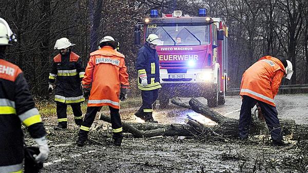 In der Bauernfeindstraße knickten Bäume um fielen auf die Gleise und beschädigten die Stromschienen. Der U-Bahn-Verkehr musste unterbrochen werden.