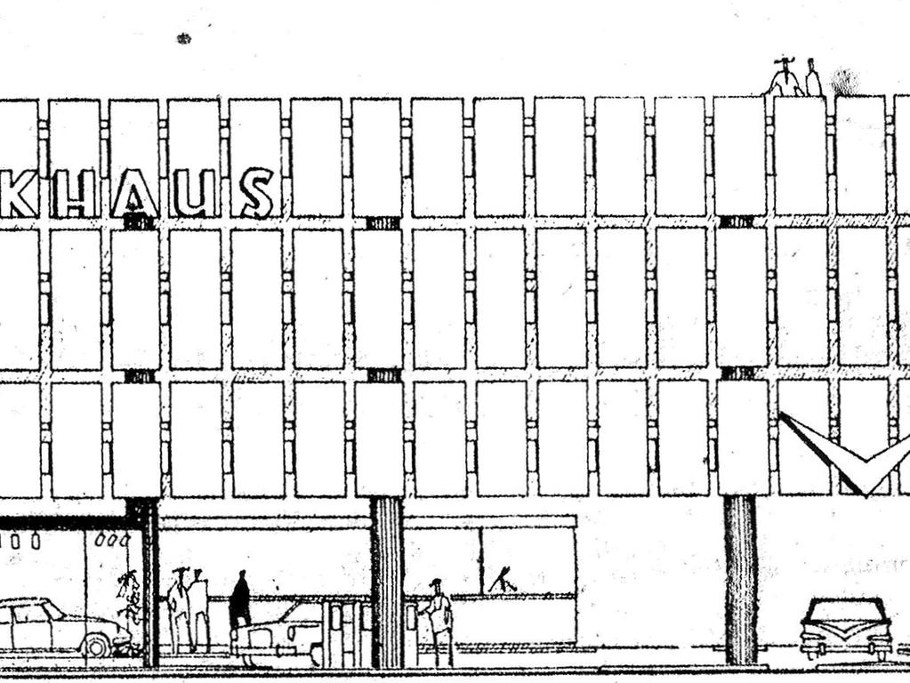 10. Januar 1962: Zum Parken geht’s die Rampen hinauf