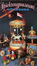 Karussell und Brummkreisel: Blechspielzeug aus der Zeit von circa 1890 bis 1930 ziert das Poster aus dem Jahr 1993.