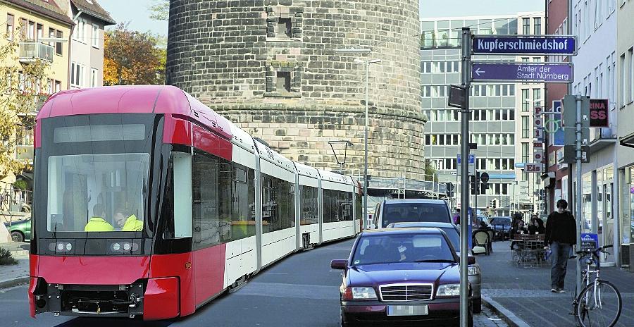 Die geplante Straßenbahn durch die Altstadt (hier am Laufertorturm) verschiebt sich um viele Jahre nach hinten.